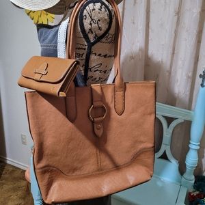 Frye Leather Ring Tote w/Wallet